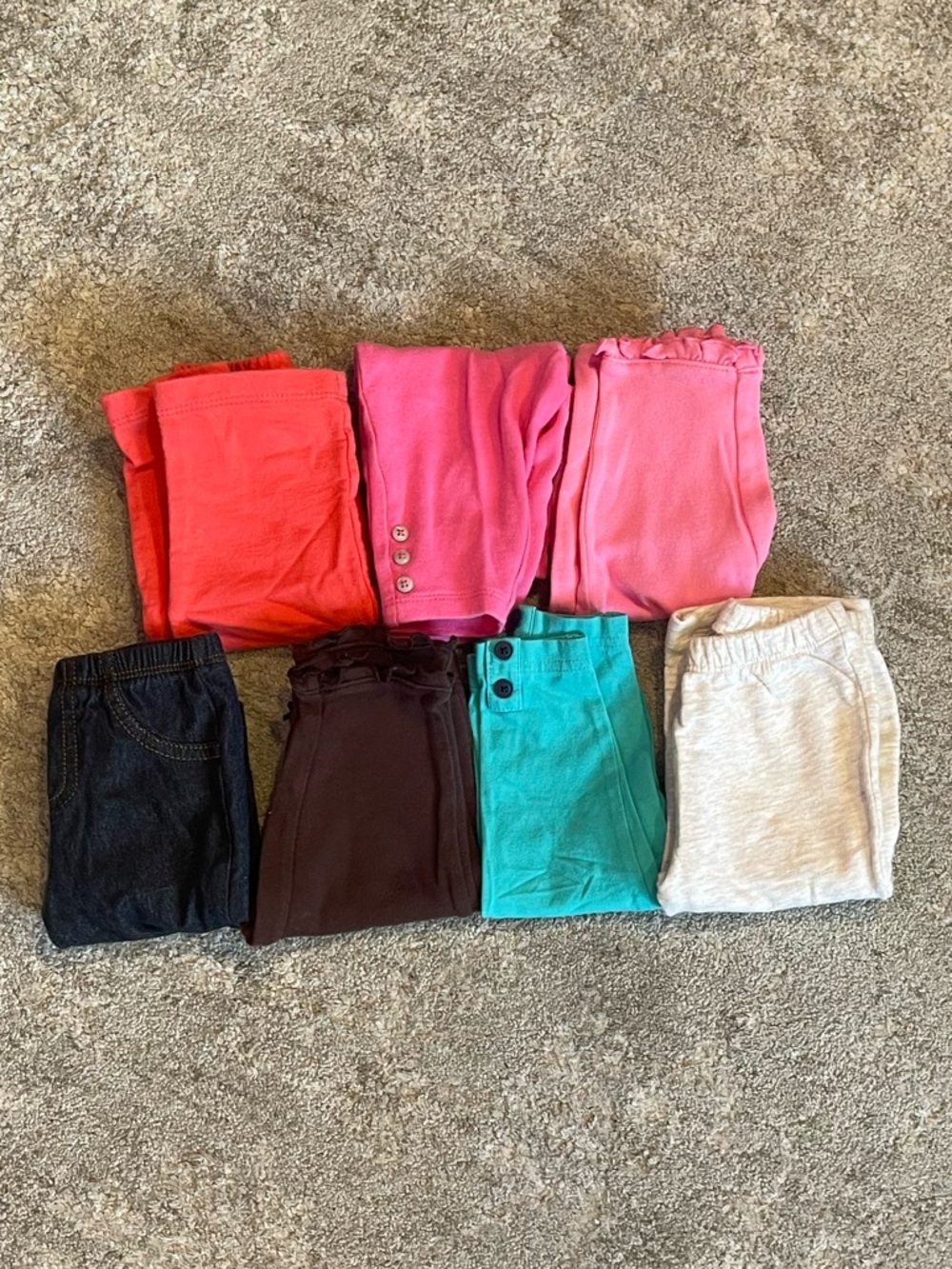 Girls Cotton Blend Leggings Pants Bundle - Assorted Colors